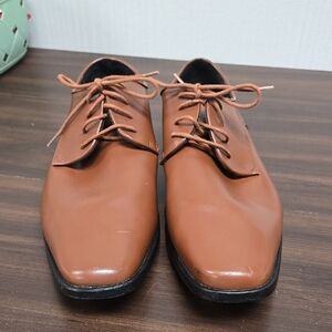 Joseph Abboud Size 12 Tan Faux Leather Dress Shoes